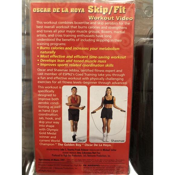 Vintage Vhs Autographed By Oscar De La Hoya New Skip Fit Video Set Leather - Picture 6 of 7